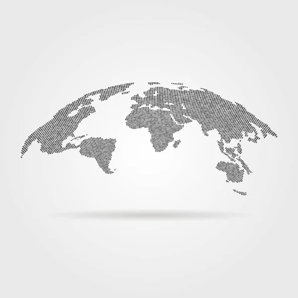 Mapa do mundo global preto de pontos — Vetor de Stock