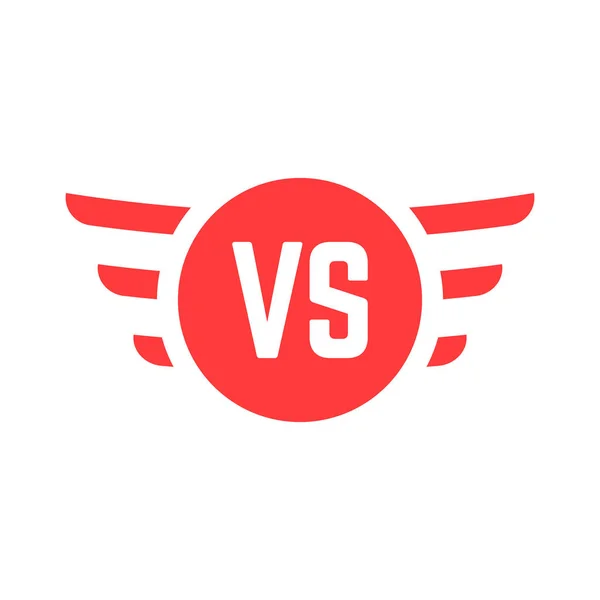 Rouge versus panneau avec ailes — Image vectorielle