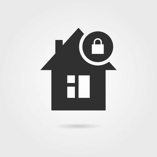 Icono de casa bloqueado con sombra — Vector de stock