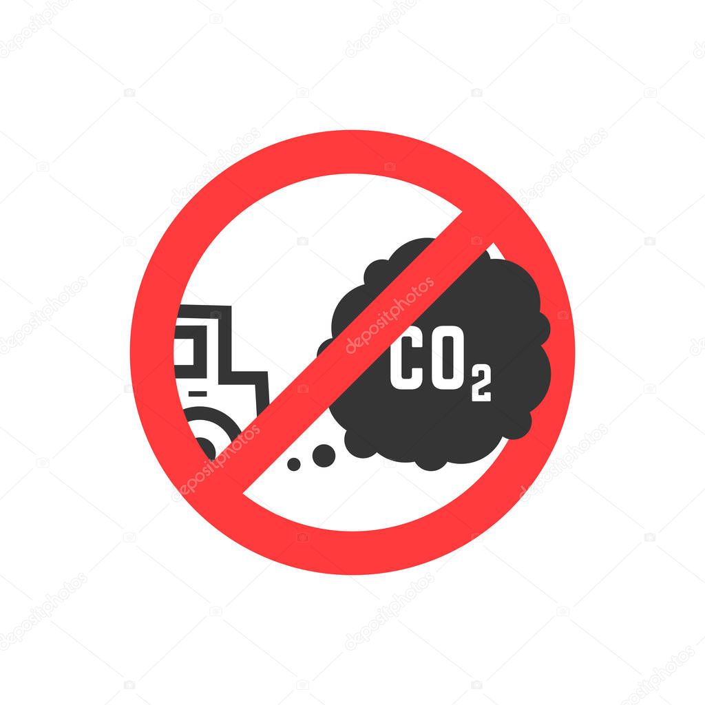 sign prohibiting emissions carbon dioxide