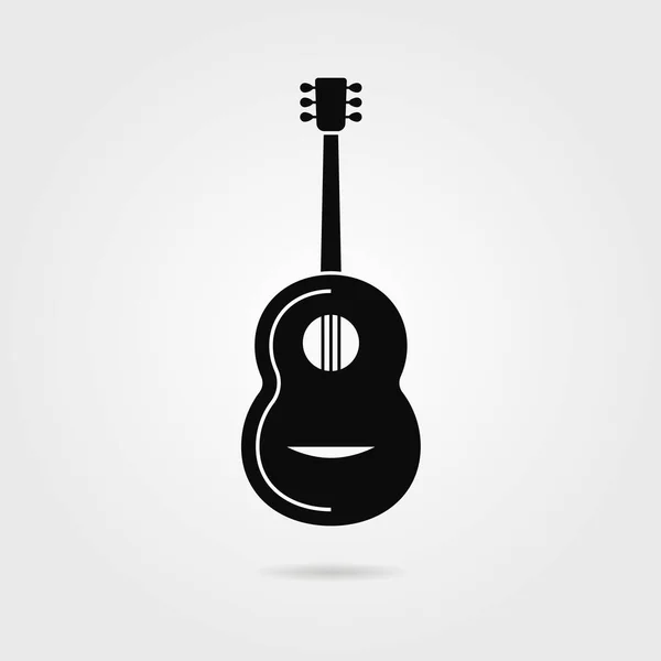 Gölge ile siyah gitar — Stok Vektör