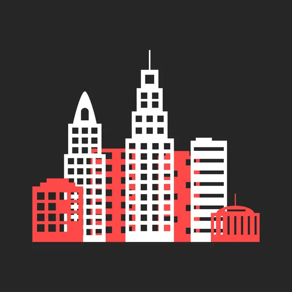 Färgade stadsbilden ikonen som origami — Stock vektor