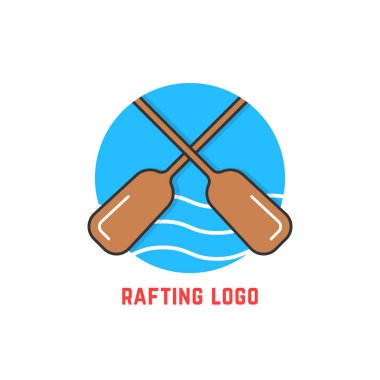 yuvarlak mavi rafting logo