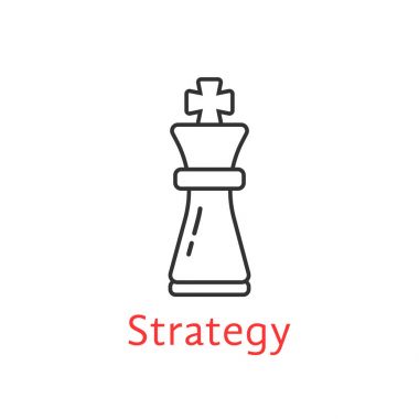 Siyah ince çizgi satranç king