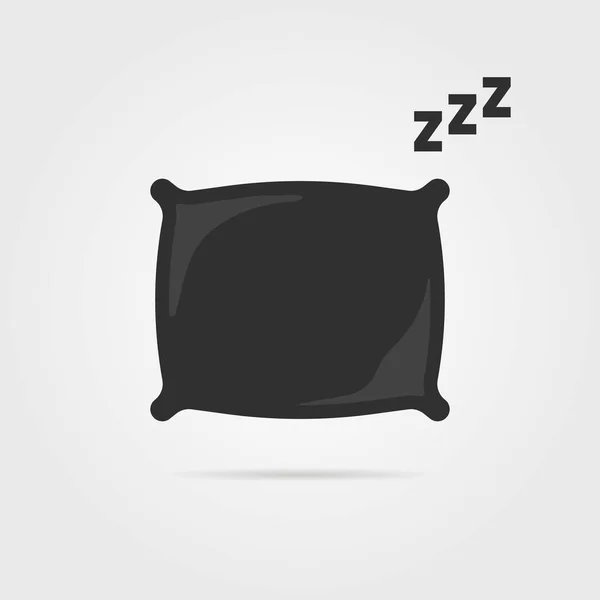 Černý polštář s ikonou zzz sleep — Stockový vektor