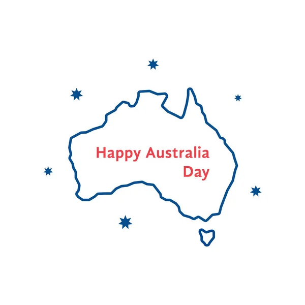 Ince çizgi mutlu Avustralya günü — Stok Vektör