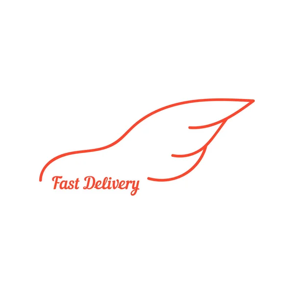 Fast delivery with wing like car — Stock Vector