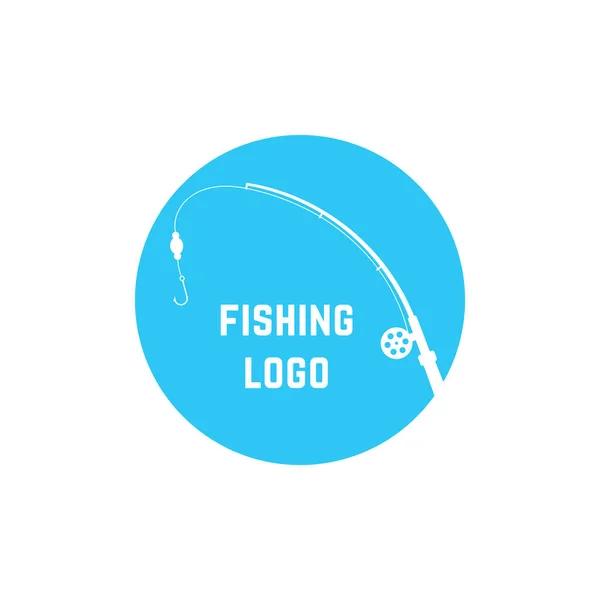 Kék egyszerű horgászat logó — Stock Vector