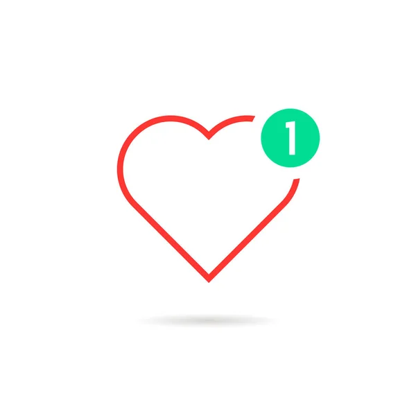 Coeur mince ligne comme notification — Image vectorielle