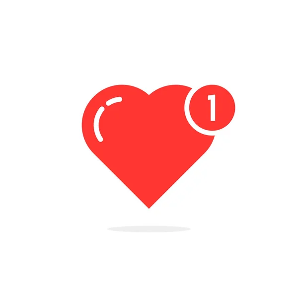 Corazón simple rojo como notificación — Vector de stock