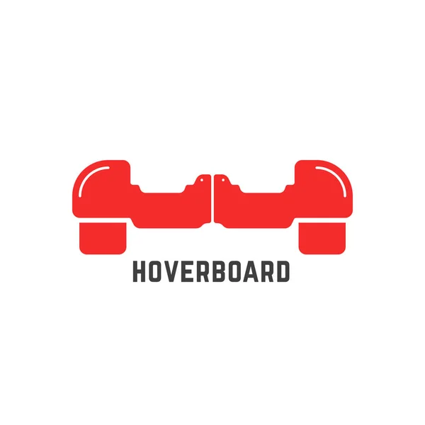 Semplice logo hoverboard rosso — Vettoriale Stock