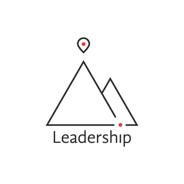Logo de liderazgo de línea delgada negro — Vector de stock