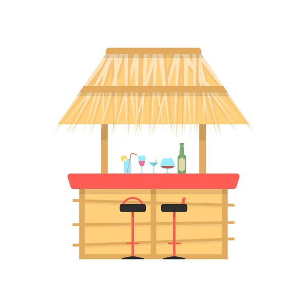 Bar de playa sobre fondo blanco — Vector de stock