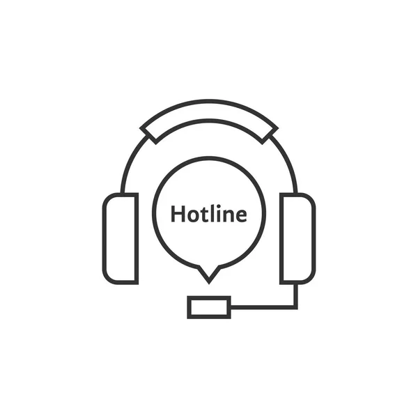 Dunne lijn hoofdtelefoon zoals hotline — Stockvector