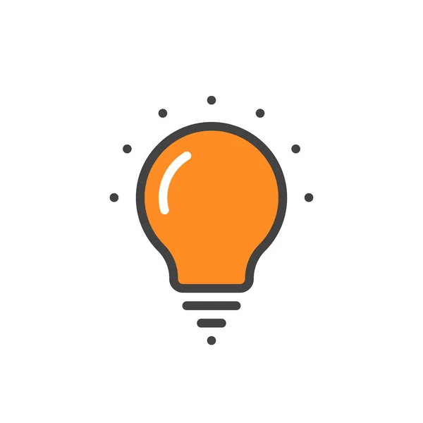 Orange linear bulb icon — Stock Vector