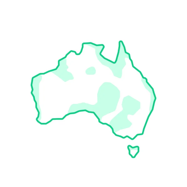 Avustralya yeşil kıta gibi — Stok Vektör