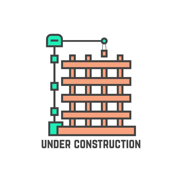 Contorno del edificio en construcción — Vector de stock