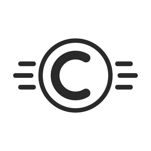 Simbolo del copyright come proprietà intellettuale — Vettoriale Stock