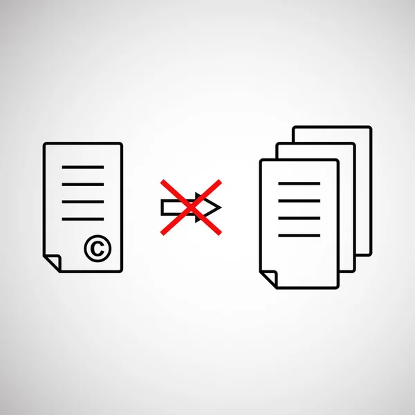 Dünne Linie Urheberrechtssymbol wie Kopierverbot — Stockvektor