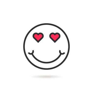 gölge ile aşık ince çizgi emoji simgesi