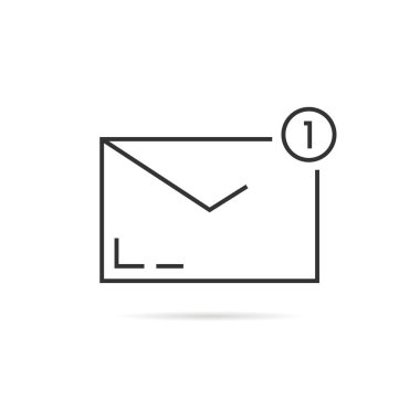 Siyah ince çizgi uyarı e-postası