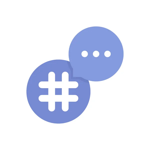 Kabarcık ile mor hashtag logo — Stok Vektör