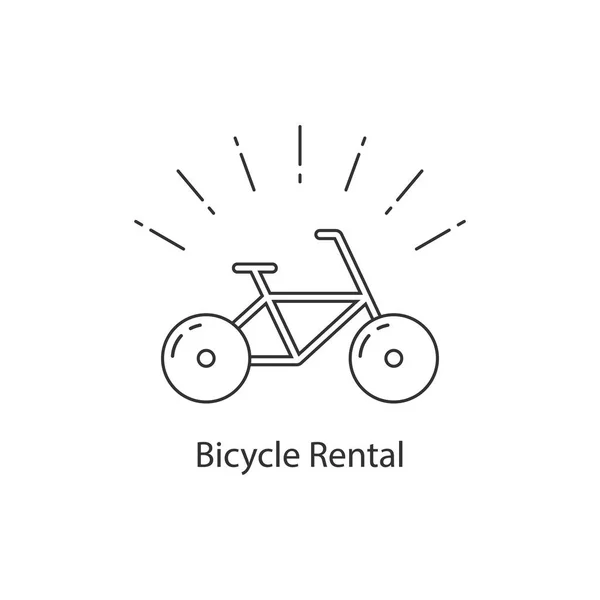 Aluguer de bicicletas com linha fina de bicicleta —  Vetores de Stock