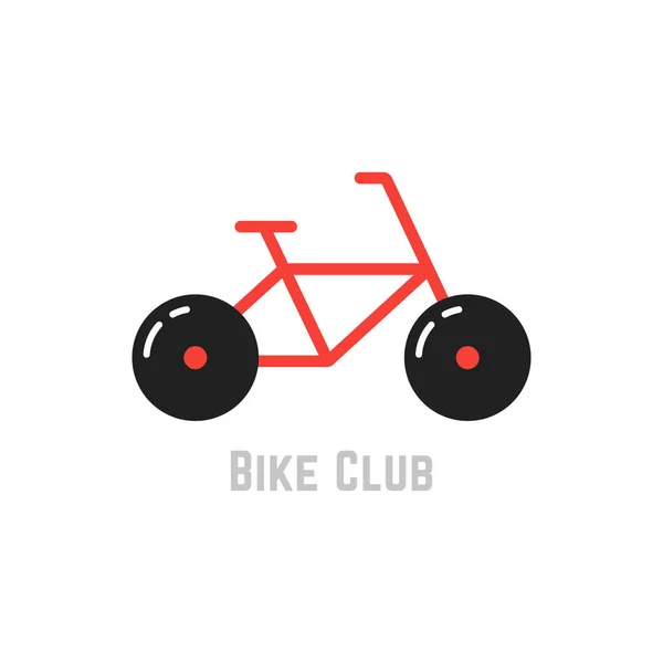 Clube de bicicleta com bicicleta vermelha —  Vetores de Stock