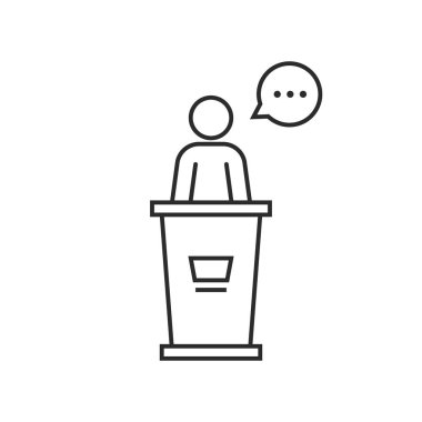 Siyah ince çizgi hoparlör podyum