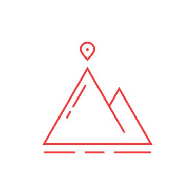 ince çizgi dağ harita iğne ile