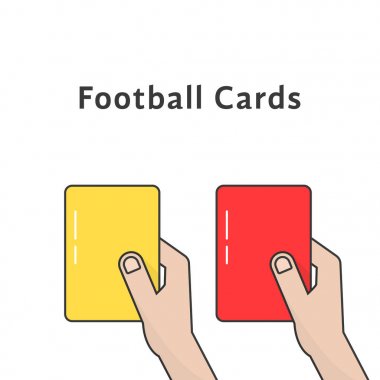 red and yellow football cards clipart