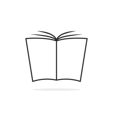 Siyah ince çizgi kitap logo