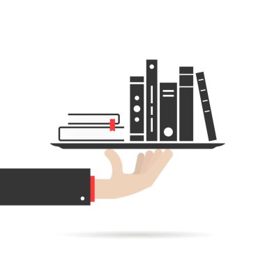 Grup kitap plaka üzerinde tutan el