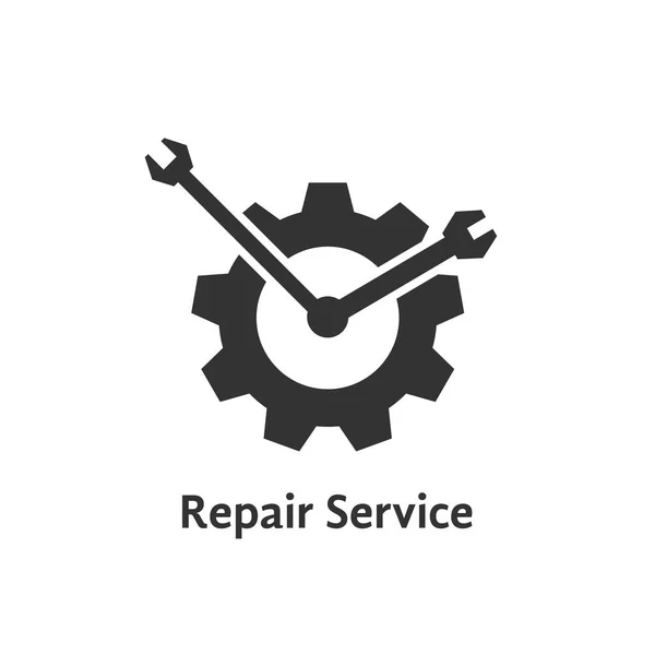 Service de réparation avec engrenage comme horloge — Image vectorielle