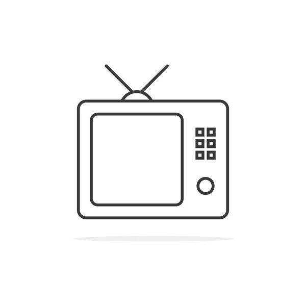 Dünne Linie schwarzes TV-Symbol — Stockvektor