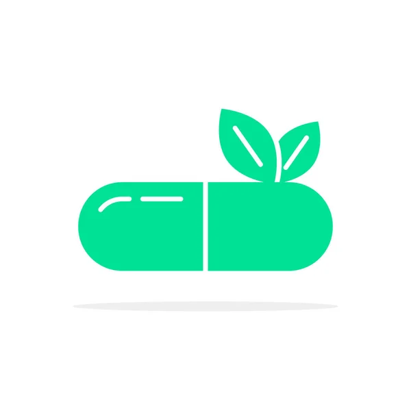 Logotipo de la medicación a base de hierbas verdes — Vector de stock