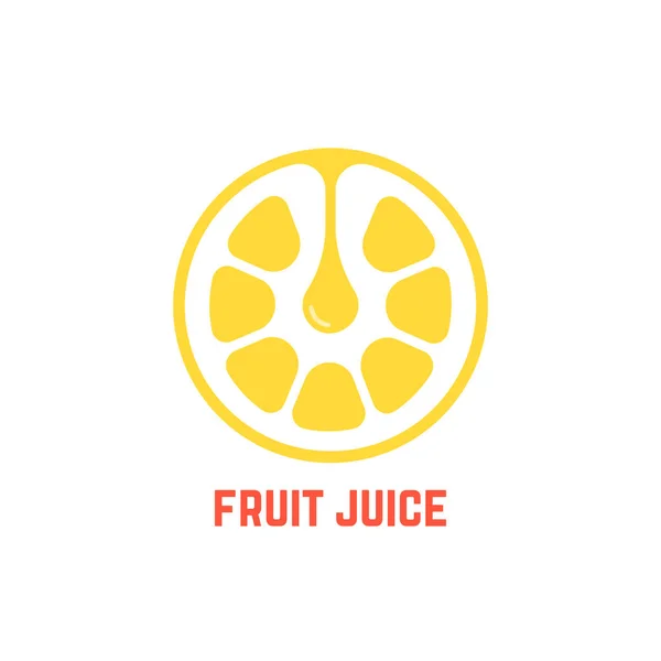 Eenvoudige geel fruit sap logo — Stockvector