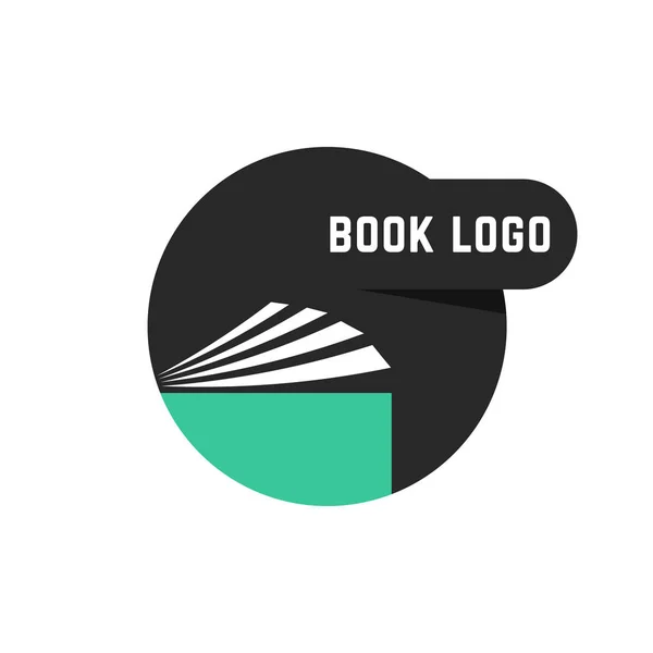 Siyah yuvarlak kitap logo — Stok Vektör