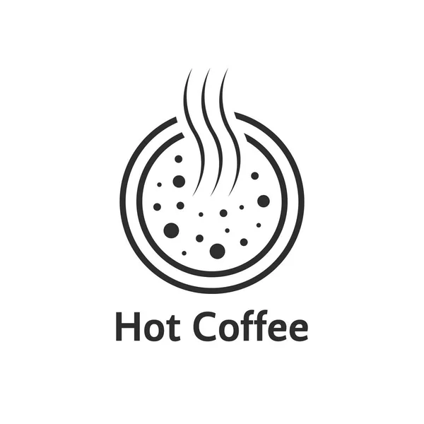 Logotipo copo de café quente preto — Vetor de Stock
