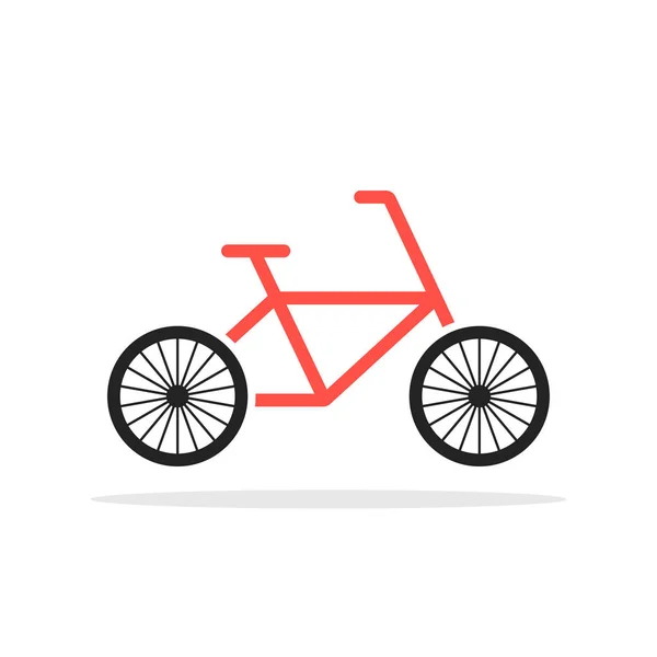 Red simple bicycle emblem — Stock Vector