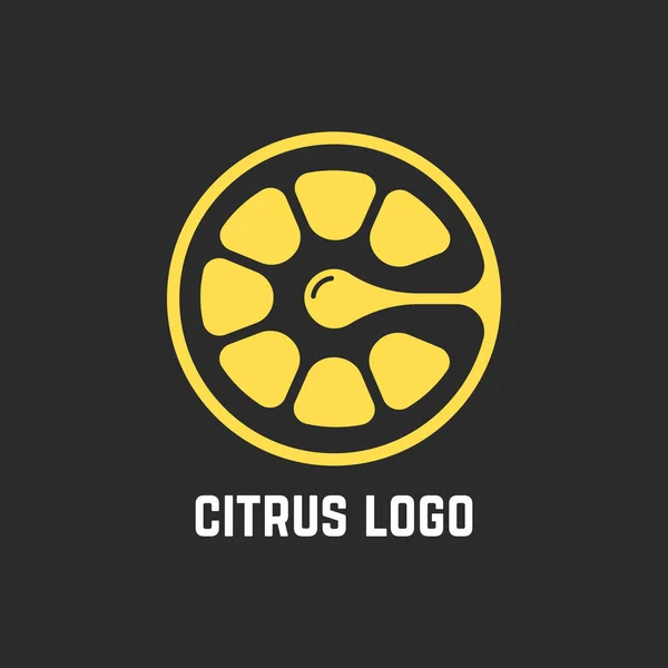 Logo agrumato come un pezzo di limone — Vettoriale Stock