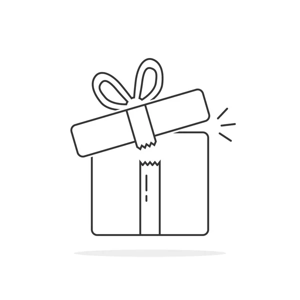 Ince çizgi açık hediye kutusu — Stok Vektör