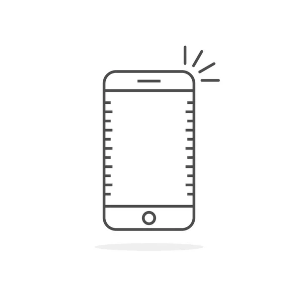 Ikon smartphone garis tipis sederhana - Stok Vektor