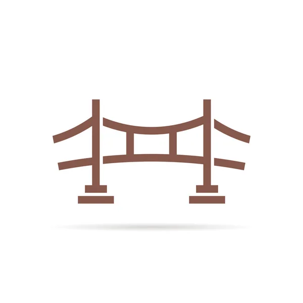 茶色のシンプルなブリッジのロゴ — ストックベクタ