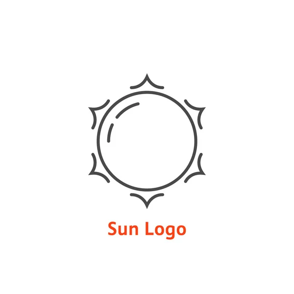 シンプルな細い線太陽ロゴ — ストックベクタ
