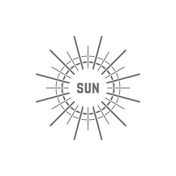 線形の単純な灰色太陽ロゴ — ストックベクタ