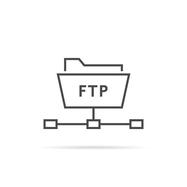 Simple thin line ftp folder icon — Stock Vector