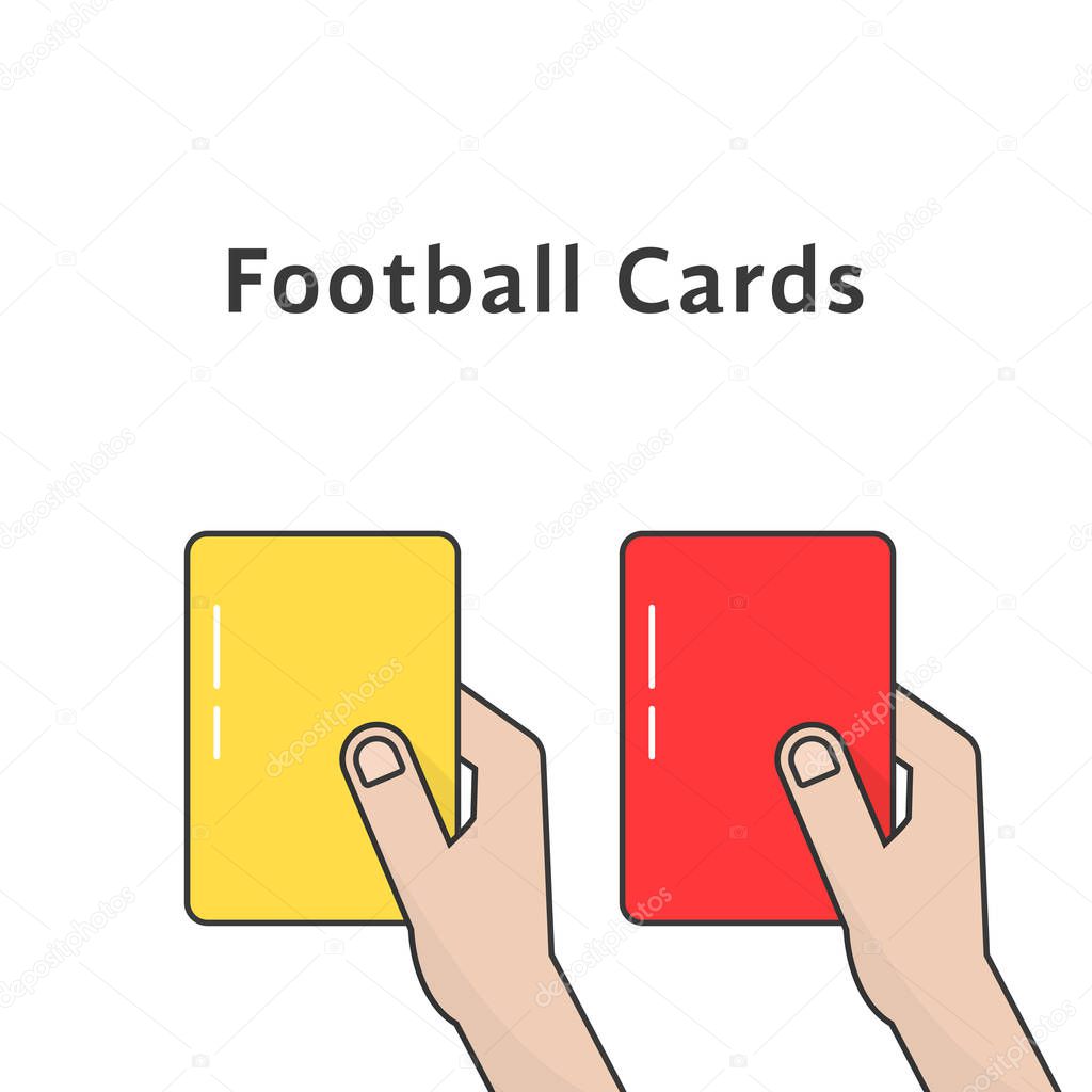 red and yellow football cards