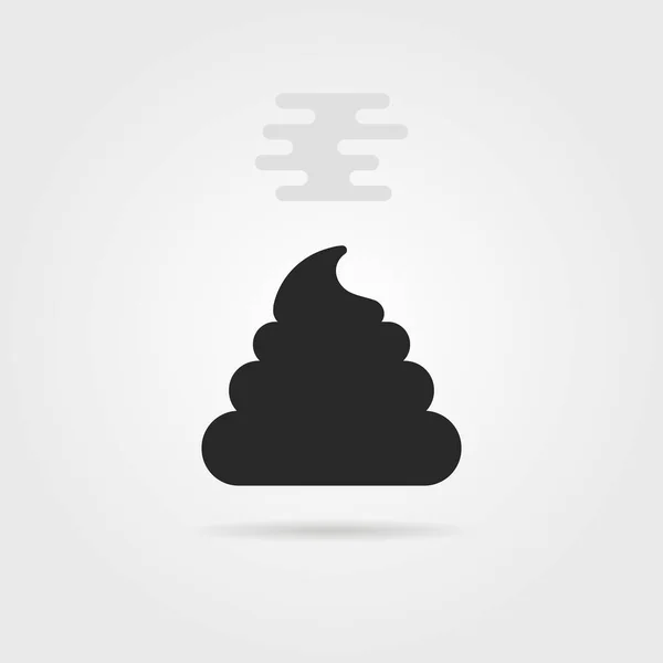 Pile of shit icon with shadow — Stockvector