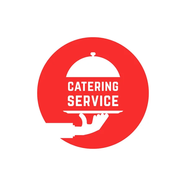 Rotes rundes Catering-Service-Logo — Stockvektor